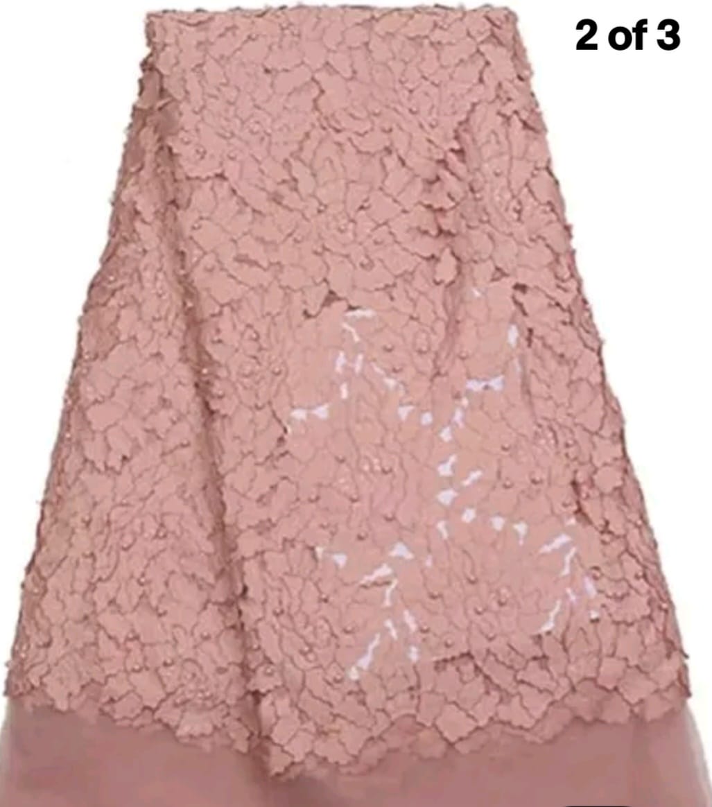 Onion color lace fabric